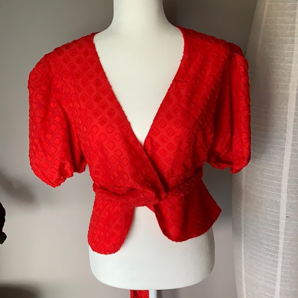 senlis | Tops | Nwt Senlis Leila Short Sleeve Wrap Top | Poshmark